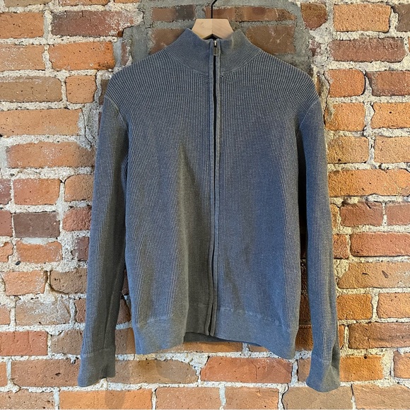 Mens Michael Kors Zip Up Sweater Small Gray - Picture 4 of 10